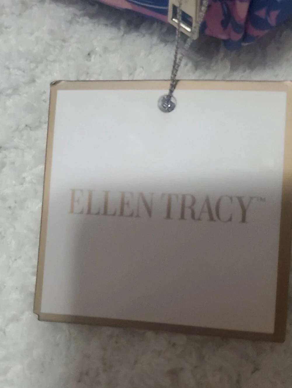 Ellen Tracy Pink and Blue Floral Cosmetic Tote